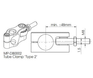 Styrdæmper clamp TYPE 2 - Hyperpro
