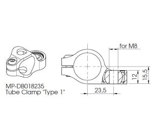 Styrdæmper clamp TYPE 1 - Hyperpro