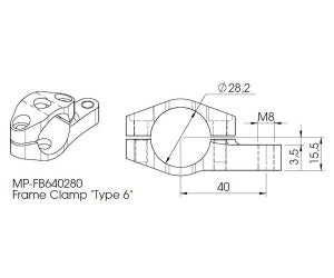 Stel clamp for styrdæmper TYPE 6 (Id = 28.2 mm) - Hyperpro