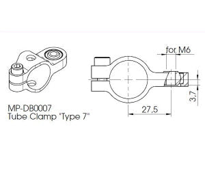 Stel clamp for styrdæmper FRMK 7 (Id = 19.2 mm)  - Hyperpro