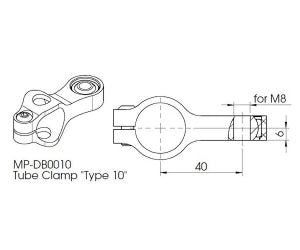 Styrdæmper clamp TYPE 10 universel styrdæmper - Hyperpro