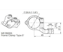 Stel clamp for styrdæmper TYPE 5 (Id = 28.8 mm)  - Hyperpro