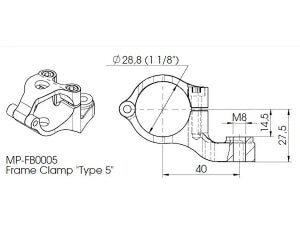 Stel clamp TYPE 5 (Id = 28.8 mm) universel styrdæmper - Hyperpro