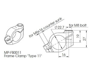 Stel clamp TYPE 11 (Id = 22.7 mm) universel styrdæmper - Hyperpro