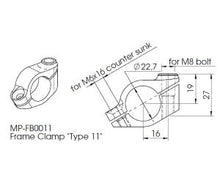 Stel clamp TYPE 11 (Id = 22.7 mm) universel styrdæmper - Hyperpro