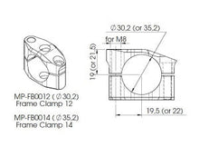 Stel clamp for styrdæmper TYPE 14 (Id = 35.2 mm)  - Hyperpro