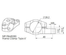Stel clamp TYPE 6 (Id = 28.2 mm) universel styrdæmper - Hyperpro