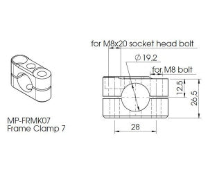 Styrdæmper clamp TYPE 7 (M6) universel styrdæmper - Hyperpro