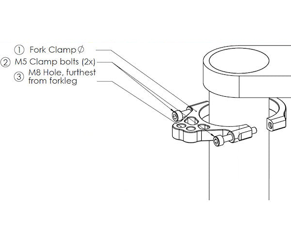 Forgaffel clamp D = 31.8 MM til styrdæmper - Hyperpro